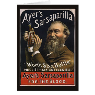 Vintage-Produktetikett, Ayer's Sarsaparilla-Geträn