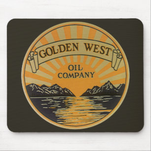 Vintage-Produktlabel-Kunst, Golden West Oil Compan Mousepad