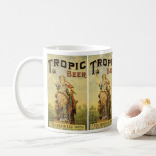 Vintage-Produktlabel-Kunst, Tropic Beer Gladiator Kaffeetasse