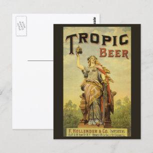 Vintage-Produktlabel-Kunst, Tropic Beer Gladiator Postkarte