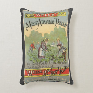 Vintage-Produktlabel-Kunst, Wells May Apple Pills Dekokissen