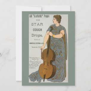 Vintage-Produktlabel, Star Hustenstiller mit Cello