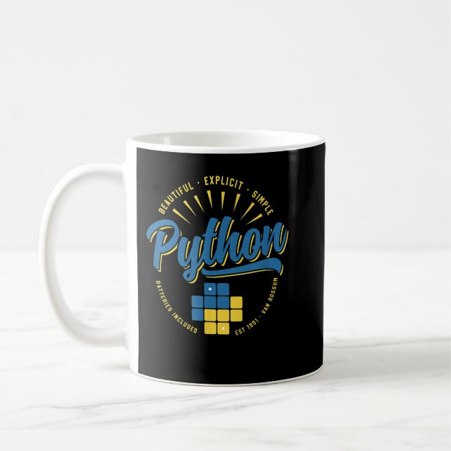 Vintage Programmiersprache Python Kaffeetasse (Links)