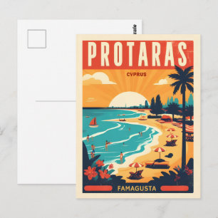 Vintage Protaras Zypern Urlaub am Strand Geschenk Postkarte