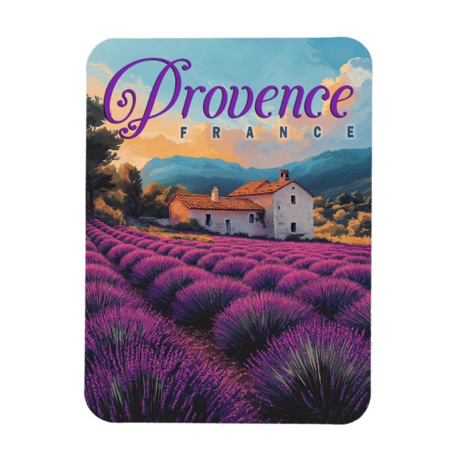 Vintage Provence Lavender Fields Magnet (Vertikal)