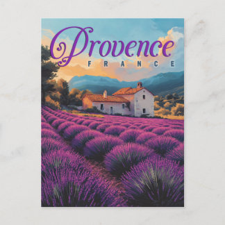 Vintage Provence Lavender Fields Postkarte