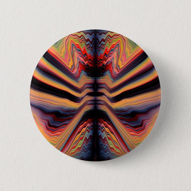 Vintage psychedelisches Muster Button (Vorderseite)