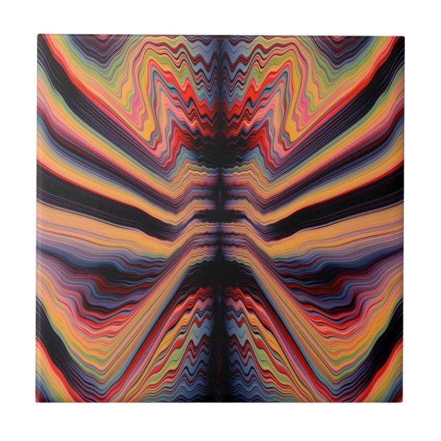 Vintage psychedelisches Muster Fliese (Vorderseite)