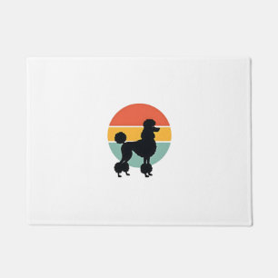 Vintage Pudel Sonnenuntergang Retro Hund Silhouett Fußmatte