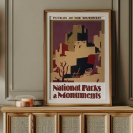 Vintage Pueblos des Südwest-Nationalparks Poster