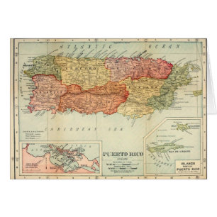 Vintage Puerto Rico Map, 1898 Rand McNally & Co.