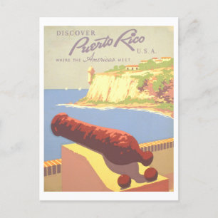 Vintage Puerto Rico Reiseplakat Postkarte