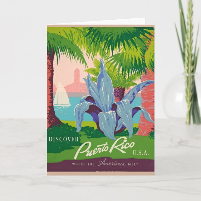 Vintage Puerto Rico Wandern Karte (Vorderseite)