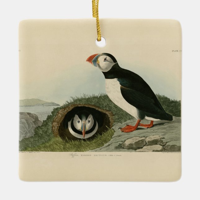 Vintage PuffsIllustration Keramikornament (Vorderseite)