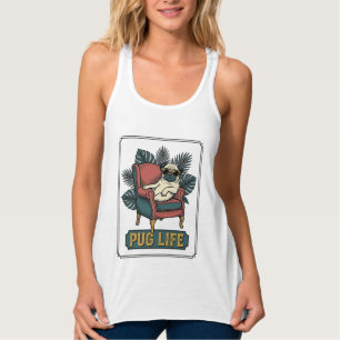 Vintage Pug Leben Coole Hunde Sonnenbrille Design_ Tank Top