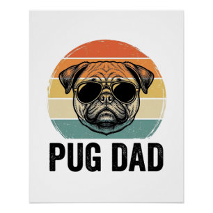Vintage-Pug-Vater-Gravur-Hundefreund-Design_1 Poster