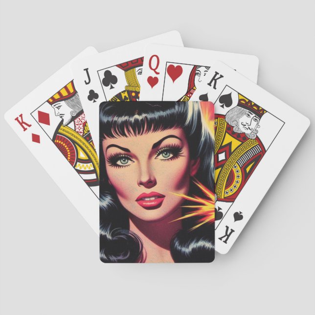 Vintage Pullgabel Spielkarten (Rückseite)