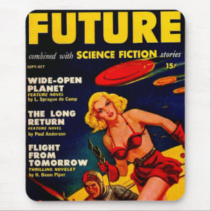 Vintage Pulp Paperback Sci-Fi Space Girl Cover Mousepad