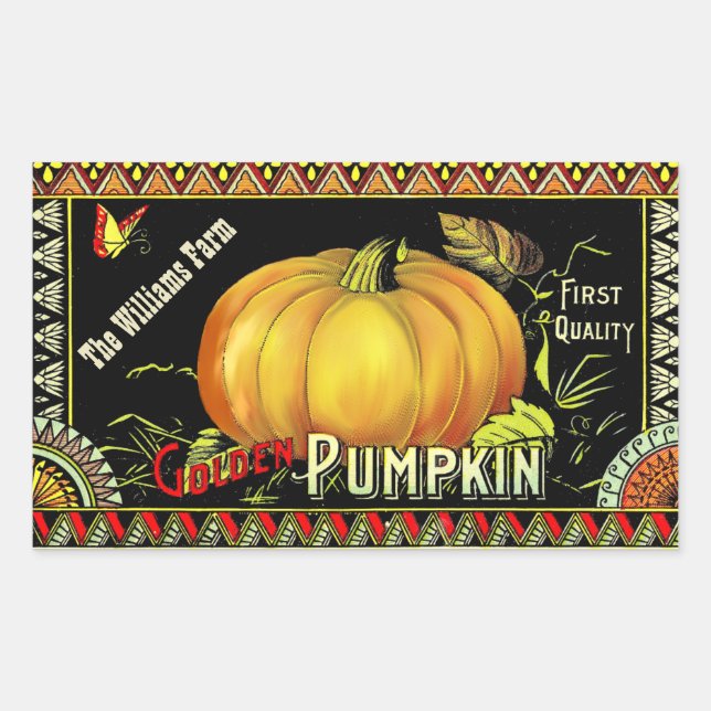 Vintage Pumpkantwerbung Rechteckiger Aufkleber (Vorderseite)