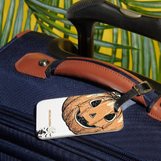 Vintage Pumpkin Cat “Meowloween” iPhone Case Gepäckanhänger
