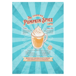 Vintage Pumpkin GewürzLatte - Rezept Poster Tischdecke
