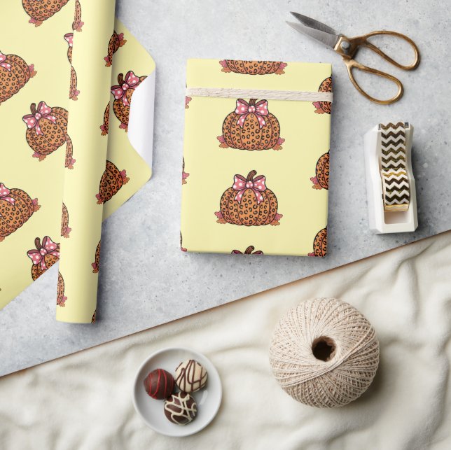 Vintage pumpkin Halloween pattern Geschenkpapier (Kunsthandwerk)