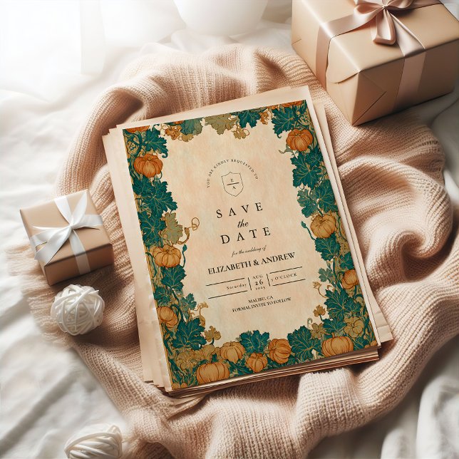 Vintage Pumpkin Harvest Wedding Save The Date (Von Creator hochgeladen)