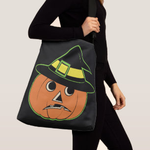 Vintage Pumpkin-Hexenkopfbeutel Tragetaschen Mit Langen Trägern