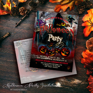 Vintage Pumpkin Hexenkupplung Halloween-Party Einl Postkarte
