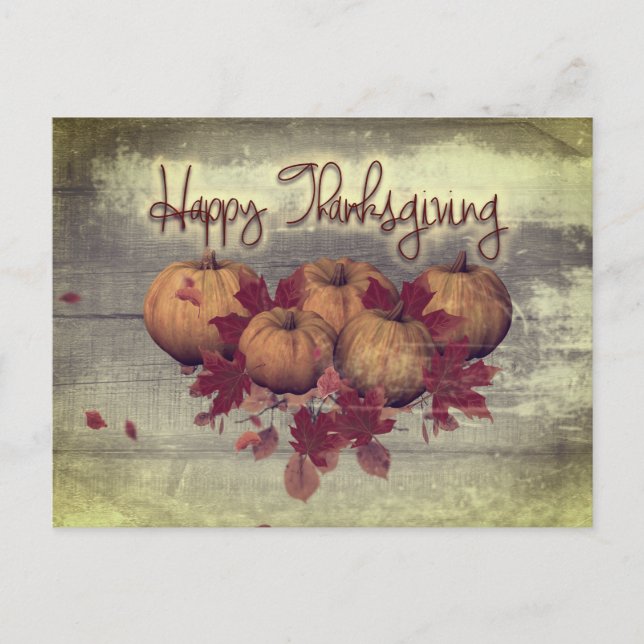 Vintage Pumpkins Einladung Postkarte (Vorderseite)