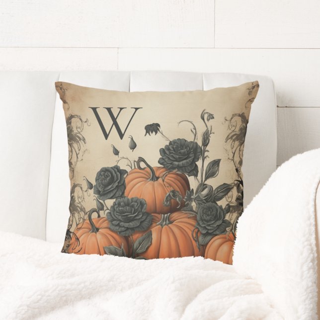 Vintage Pumpkins Monogram Kissen (Von Creator hochgeladen)