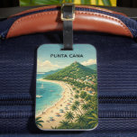 Vintage Punta Cana Dominican Republic Tropical Gepäckanhänger<br><div class="desc">Escape to the tropics with this stunning vintage-style travel luggage tag of Punta Cana, Dominican Republic. Designed with the nostalgic charm of mid-century tourism art, this piece captures the breathtaking tropical beauty of the Caribbean’s most beloved coastline. The illustration features the world-renowned Playa Bavaro, showcasing its crystal-clear turquoise waters, swaying...</div>