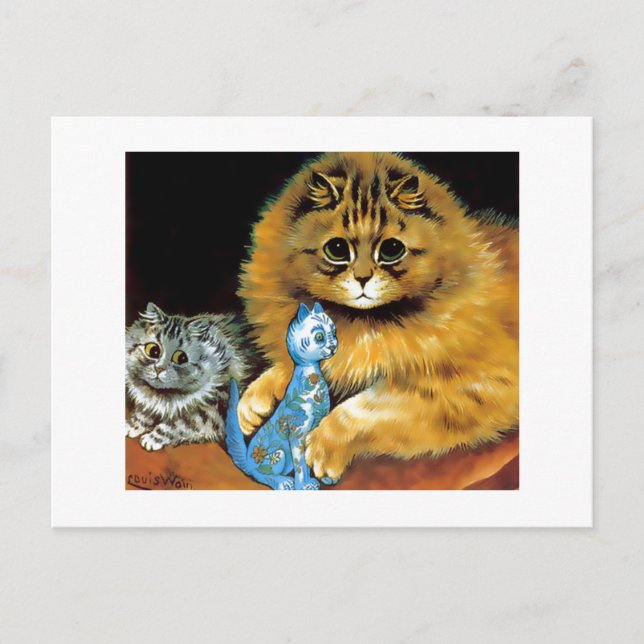 Vintage Puppenkatze Postkarte (Vorderseite)