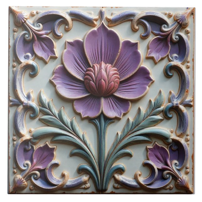 Vintage Purple Majesty Fliese (Vorderseite)