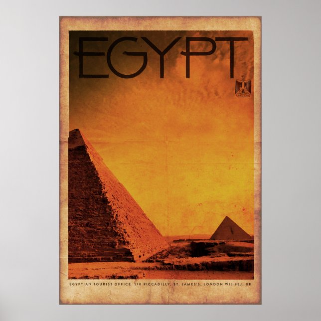 Vintage Pyramiden Ägypten Reiseplakat Poster (Vorne)