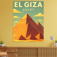 Vintage Pyramiden von Gizeh Leinwanddruck – Retro-