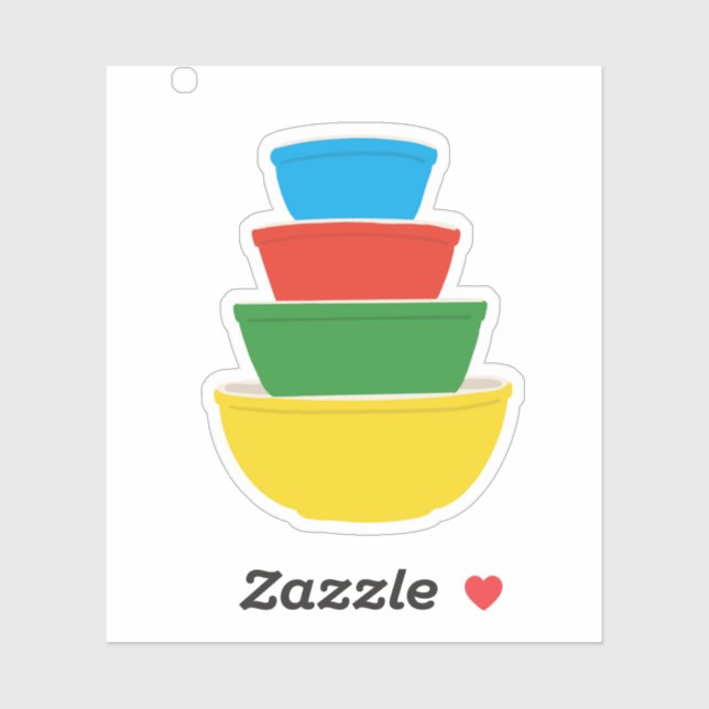 Vintage Pyrex-Primärfarben Mischbowlingsticker Aufkleber (Blatt)