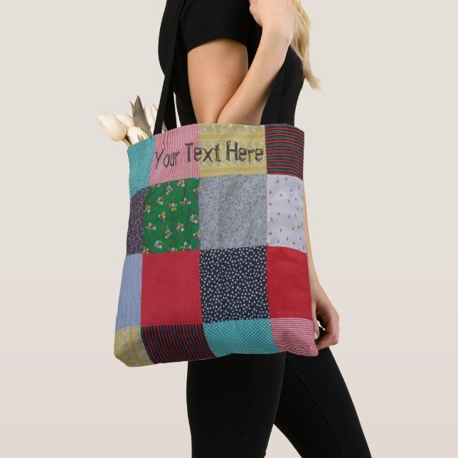 Vintage Quadrat-Patchwork Tasche (Von Nahem)