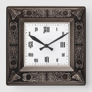 Vintage quadratische wanduhr