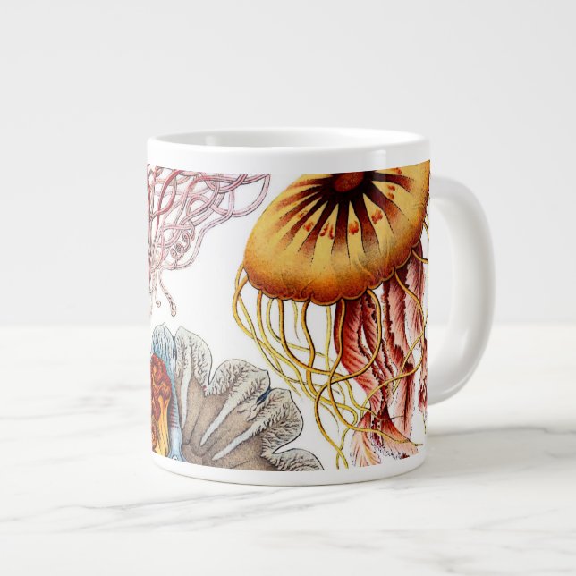 Vintage Qualle von Ernst Haeckel, Discomedusae Jumbo-Tasse (Vorderseite Rechts)