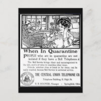 Vintage Quarantäne-Telefonwerbung lustig
