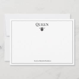 Vintage Queen Bee Classic Personalisierte Note Car Mitteilungskarte