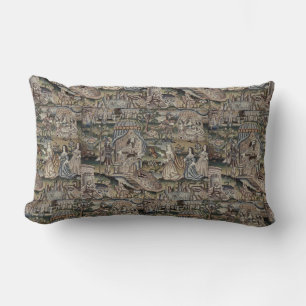 Vintage Queen Esther Tapestry Stickerei Lila Lendenkissen