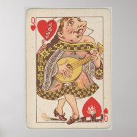 Vintage Queen of Hearts Playing Card (1889)