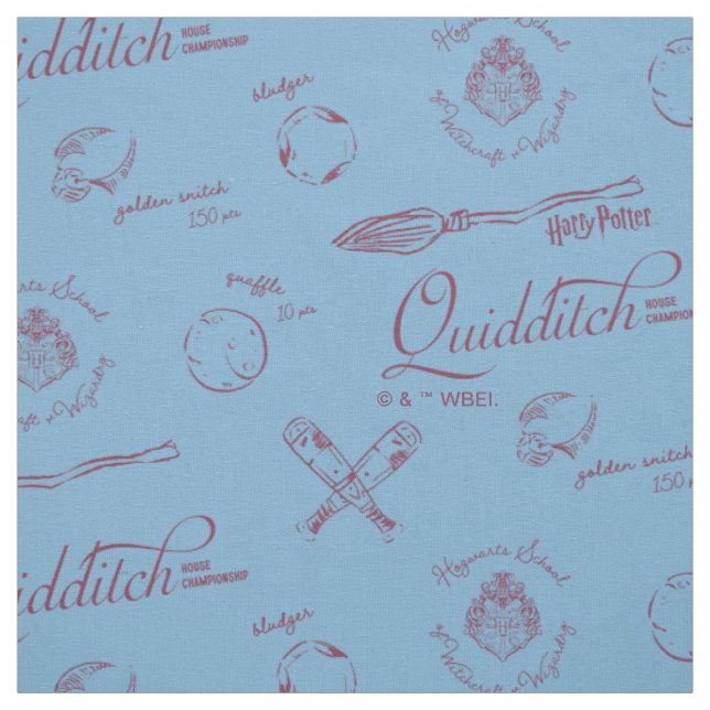 Vintage QUIDDITCH™-Skizzenmuster Stoff (Muster)