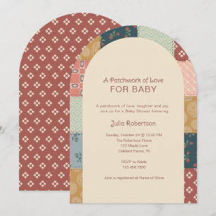 Vintage-Quilt-Baby-Shower Einladung