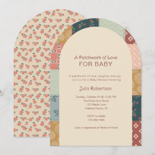 Vintage-Quilt-Baby-Shower Einladung