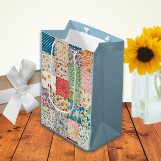 Vintage-Quilt-Muster-Geschenktasche Mittlere Geschenktüte