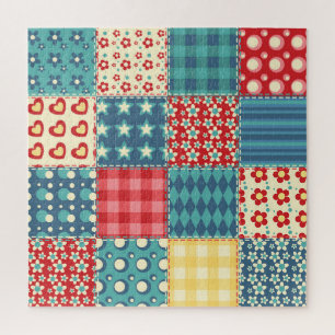 Vintage-Quilt: Patchwork-Hintergrundmuster.
