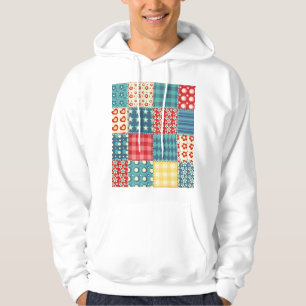 Vintage-Quilt: Patchwork-Hintergrundmuster. Hoodie